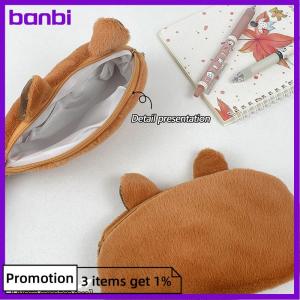 banbi Capibara bút chì sang trọng trường Hợp Phim hoạt hình capybara công suất lớn bút Túi văn phòng phẩm lưu trữ Túi mỹ phẩm Túi