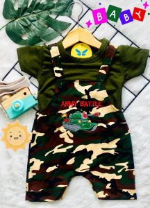 Jumpsuit Bayi Jumper Bayi Newborn Baby Tutup Pakaian Bayi 0-10 bulan motif Karakter Army Tank Bordir