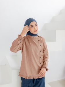 RICIS BY KHAYRA - Maru Blouse Bahan Katun Madinah Baju Blouse Atasan Gaya Kasual Outfit Ricis