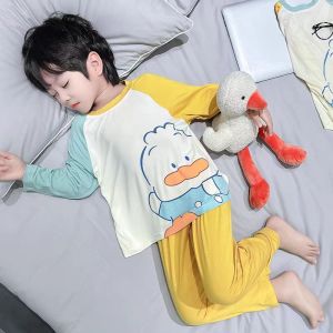 DSF Studio 夏季男女童莫代尔家居服套装卡通贴身舒适空调服睡衣套装