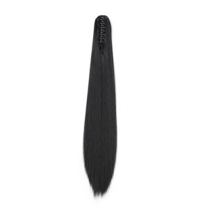 10"/18"/22" Long Curly Straight Claw Clip on Ponytail Hair Extensions Soft Drawstring Ponytail Hairpiece