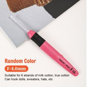 HUNIU Tự làm đồ thủ công Kim đan móc có đèn LED ABS Sáng Dụng cụ đan. Làm thủ công Màu sắc ngẫu nhiên Kim móc sợi 25-65mm Hộ gia đình