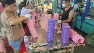 AU Trục massage bọt biển rỗng hình răng sói thanh cân bằng (từ nhà sản xuất) EVA Trụ yoga trụ thư giãn cơ bắp Pilates giãn cơ
