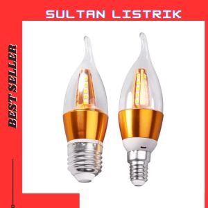 LAMPU LILIN 5 WATT E27 & E14 PUTIH KUNING / BOHLAM LED 600 LUMEN / LAMPU CAFE BOHLAM LILIN FILAMEN