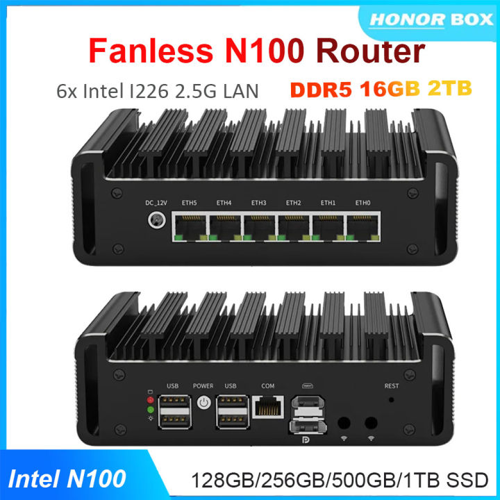 SZBOX G31 Intel N100 Soft Router Fanless Mini PC 6x Intel I226 2.5G LAN ...