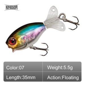 Kingdom fishing lures GOLDPOP Fishing Lures 35mm Floating Whopper Popper&Sinking Pencil Hard Bait Soft Rotating Tail Topwater Plopper Wobblers