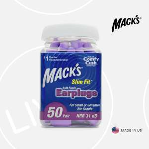 Mack’s Slim Fit™ Soft Foam Earplugs 50 Pair | Anti Noise Safety Ear Plugs Cover Protection For Sleeping Tutup Penutup Telinga Kalis Bunyi 耳塞高效防噪隔音睡眠