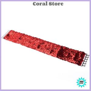 【Coral】💖【HOT SALE】🎈🎈 Bling เลื่อมยืดหยุ่นเอวกว้างเข็มขัดลำลองแบบบาง