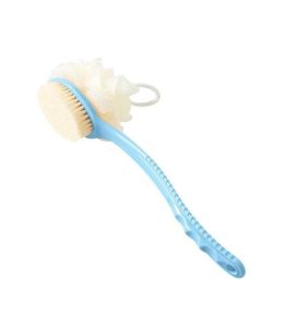 Soft Mesh  Sponge Long Handle Back Brush Scrubber Hanging Loofah Cleaner Body Bath Shower (RANDOM COLOR)-ASIANMART
