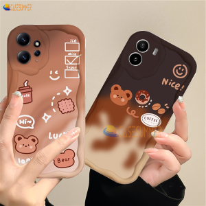 (Lokal Ready) Casing hp Xiaomi Poco X5 5G Poco C40 Poco M3 Pro Poco X3 NFC M3 X3 GT M5S Gradien Kopi Beruang Lucu Lembut 3D Bergelombang Curved Edge Case