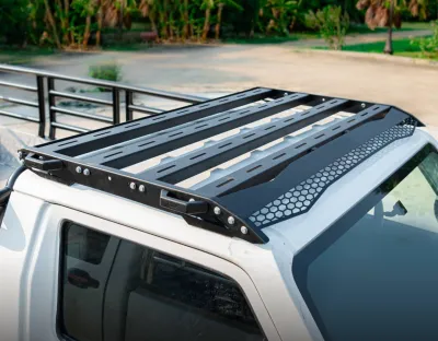 แร็คหลังคาแบบเรียบโตโยต้า hilux champ tw v2 150x90cm ถาดวางของสไตล์แบนบนหลังคา toyota hilux champ flat roof rack hilux champ carrier rack