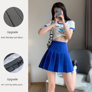 Pleated Skirt  Women Y2k Clothing High Waist Black  A-Line Korean Preppy Style Mini  Skort Skirts