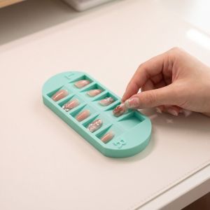 JON09 Reusable Nail Tip Storage Tray Plastic With L/R Mark Nail Art Organizer Nail Supplies 10 Grids Nail Art Storage Plate Salon