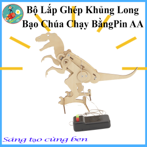 Đồ Chơi Khoa Học - Bộ lắp ghép Khủng Long Bạo Chúa chạy bằng Pin AA Đồ chơi giáo dục sáng tạo cho bé Stem Steam