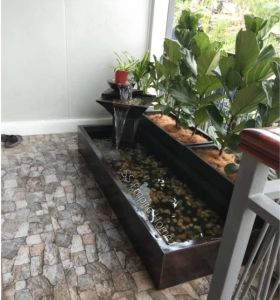 S60 Brown 6x2 Feng Shui Water Pond Fountain Kolam Air Sandstone Garden Water Feature Balinese 风水流水喷泉瀑布池 Fish 1f