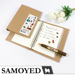 SAMOYED BNSV-11 Binder Note / Loose Leaf Binder A5 - 20 Ring Aesthetic / Esthetic / Vintage Hardcover Kraft