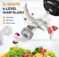 Aicook X Maidronic Dual bowl Dual blade Electric Food Chopper Meat grinder with 2L Glass Bowl and 300w Stainless Steel Bowl  Blender ( BLUE ). 
