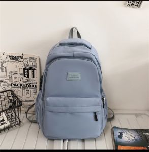 Mores Tas Ransel Wanita Akio  Print Pastel Korean Polyester School Fashion Backpack Kuliah Sekolah Aesthetic Korean Style