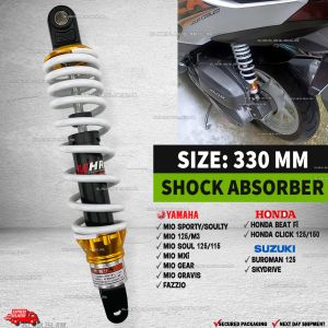 Rear Shock Absorber 330mm 1 PC Mio Click Beat Burgman Gear Gravis WHTE MHR BRAND