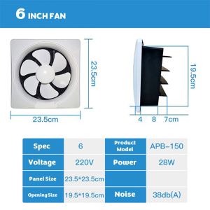 Wall Mounted One Way Ventilation Exhaust Fan