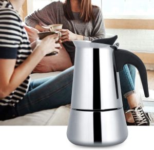 Onetwone 300ml/ 600ml Staineless steel Coffee Pot Mocha Coffee Making Pot with Coffee Filters Esprsso Barista Tools Water Pitcher with Lid