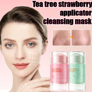Tea Tree Strawberry Clay Facial Mask Stick Blackhead Removing Long-lasting Oil Control Deep Cleansing Mask