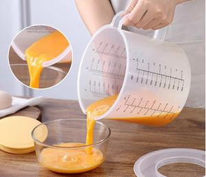 Ca đong định lượng 2500ml có nắp đậy nhựa PP cao cấp vạch chia ml rõ nét không phai trong suốt tay cầm chắc chắn tiện lợi