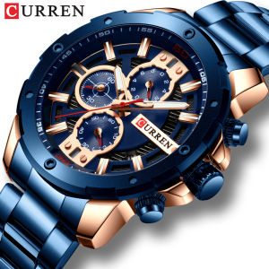 CURREN Mens Automatic Quartz Watch Waterproof Casual Fashion Watch Men Military Chronograph Clock