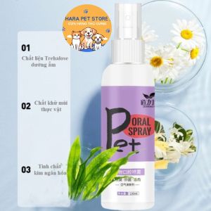 Xịt khử mùi hôi răng miệng Chó Mèo Dorrikey chai 120ml (mẫu mới) - Hara Pet Store