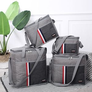 MINENT Portable Casual Oxford Cloth Handbags Aluminum Film Inside Waterproof Food Storage Box Picnic Bag Lunch Bags Cooler Bag