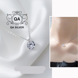 Dây chuyền bạc 925 mặt đá nhỏ giác cắt vòng cổ nữ tối giản S925 MINIMAL QA SILVER Necklace NE181202