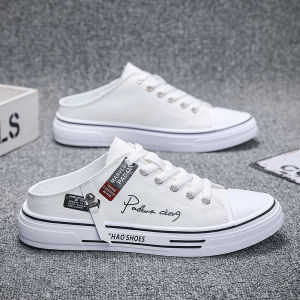 2026 Summer New Breathable Closed-Toe Slip-On Mens Canvas Shoes Casual Mens Shoes Korean Style Half-Slipper Student Trendy Shoes