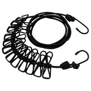 ZH091 Elastic Clothing Line with 12pcs Clips for Household Laundry Drying Accessory Laundry Accessory