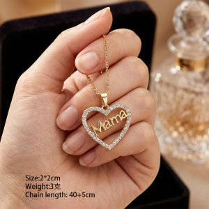 Fashion necklace pendant - Luxury and exclusive small-scale collar chain accessory 母亲节爆款铜镶锆满钻爱心项链女轻奢时尚小众节日礼物锁骨链饰品