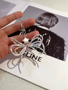 Cute Bowknot Beaded Mobile Phone Chain Lanyard Elegant Phone Anti-lost Lanyard Hangings Decoration for Women and Girls