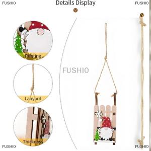 [COD] FUSHI0 Christmas Tree Hanging Decor Wooden Christmas Sleigh Ornament Wood Gnomes Pendant Home Office Party DIY Christmas Decoration