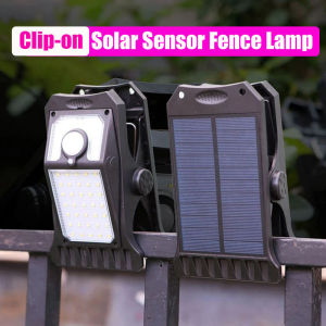 LED Outdoor Solar Clip Lights 3 Modes Waterproof Motion Sensor Wireless Security Light For Fence Deck Wall