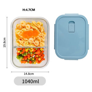 Glass Lunch Box for Adult DividersFood Keeper Crisper Leak Proof BentoMicrowave Food Container Free Cover2/3 Dividers Food Keeper Crisper