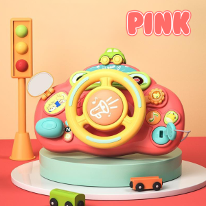 Multifunctional Steering Wheel Toy Children Simulation Toy Co-Pilot Stroller Early Education Car Toy