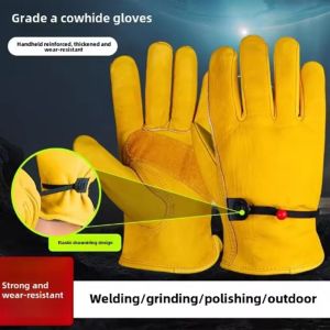 WEIYA Wear-resistant Outdoor Work Gloves With Adjustable Wrist Rope Heat Resistant Gardening Safety Gloves Safety Flexible Labor Gloves Welding