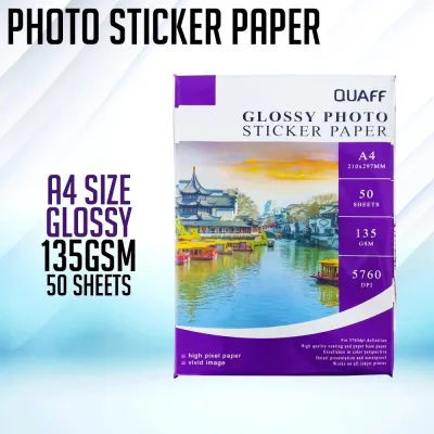 Risefully QUAFF Photo Paper Sticker A4 Size Label Sticker Inkjet Photo Sticker Paper
