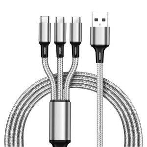 一拖三手机数据线:快充1拖3数据线,3合1三合一手机充电 One Drag Three Phone Data Cable: Fast Charging 1 Drag 3 Data Cable 3-in-1 Triple Phone Charging