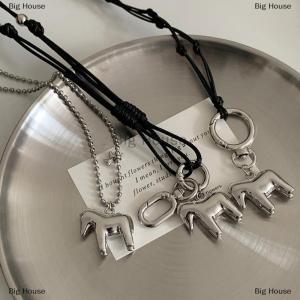 [COD] Big House New Pony Pendant Long Necklace For Women Men Hip-Hop Punk Sweater Chain Jewelry