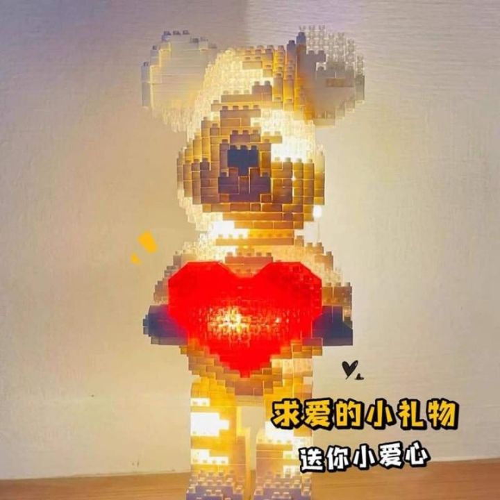 LED Bearbrick Lego Building Block Micro Bricks Assembled Particles DIY ...
