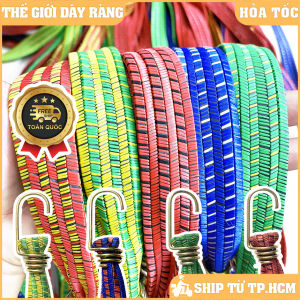 Dây thun ràng dẹp độ bản trung 2.5cm móc xoắn chằng cột đồ chở hàng xe máy nhiều màu dài 16M->6M