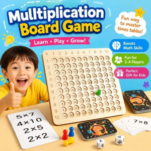 Math Multiplication Board Game Montessori Learning Toy Wooden Number Table Early Education Home Study
