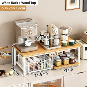 Kitchen Countertop Organizer Rack with Drawer Space-Saving Desk Drawer Organizer Coffee Machine Coffee Capsule Rack Microwave Stand Office Desk Organizer Rack Desk File Organizer Storage