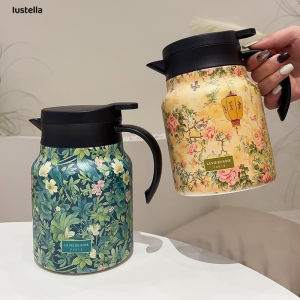 Elegant Floral Insulation Pitcher - 300 Series Stainless Steel Large Capacity Tea & Coffee Infuser with Separable Lid Perfect for Summer Beverages Ideal Gift for Tea Lovers Tea Infusion | Floral Design | Durable Pitcher