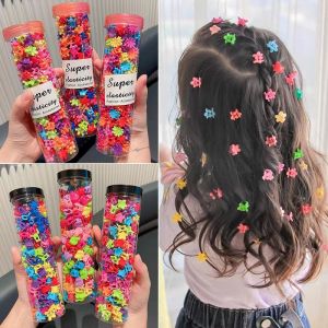 100Pcs Colorful Small Hair Claws Girls Cute Flower Star Mickey Hair Clips Hair Accessories Kids Cartoons Headwear Gift