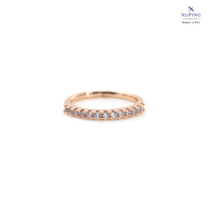 Xuping Cincin Lapis Emas Mata Baris Zircon Aksesoris Wanita 0121240564